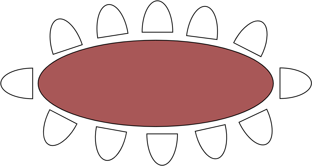 TABLE OVALE 3M X 110 (12 PAX)