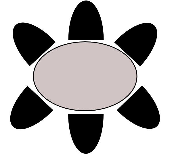 Table ovale 6 pers. 120 x 80 cm