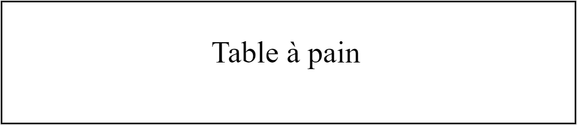 Table à pain