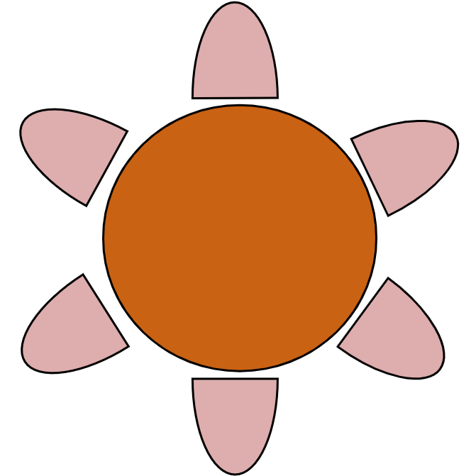 Table 6 pers.125 X 125 cm