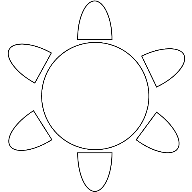 Table 6 pers.125 X 125 cm