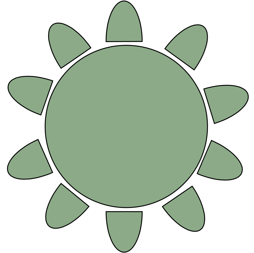 Table 10 pers.150 X 150 cm