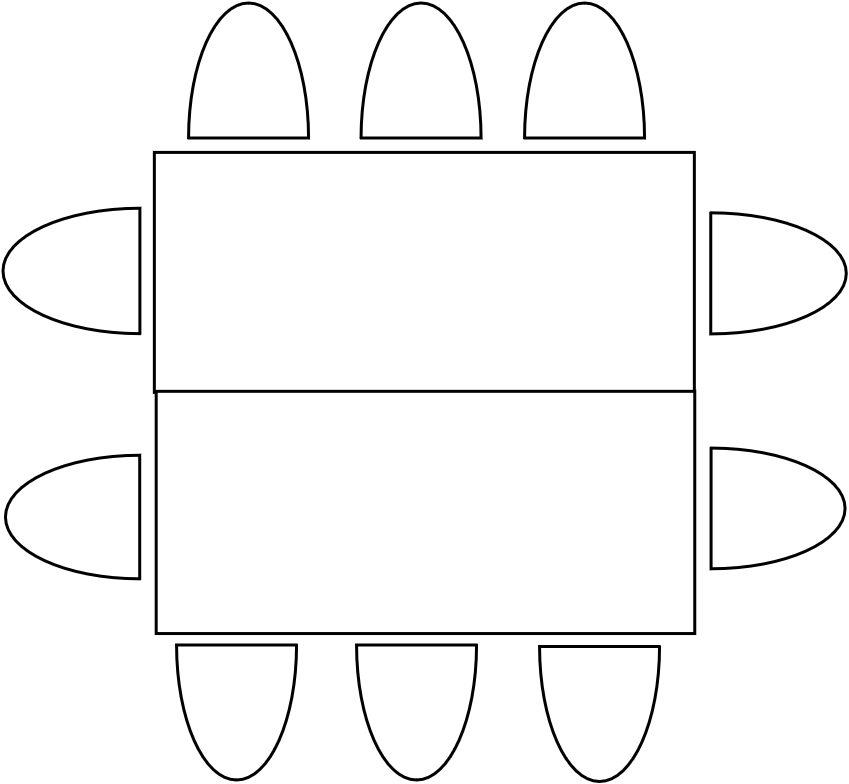 Table 10 pers  180 x 160 cm