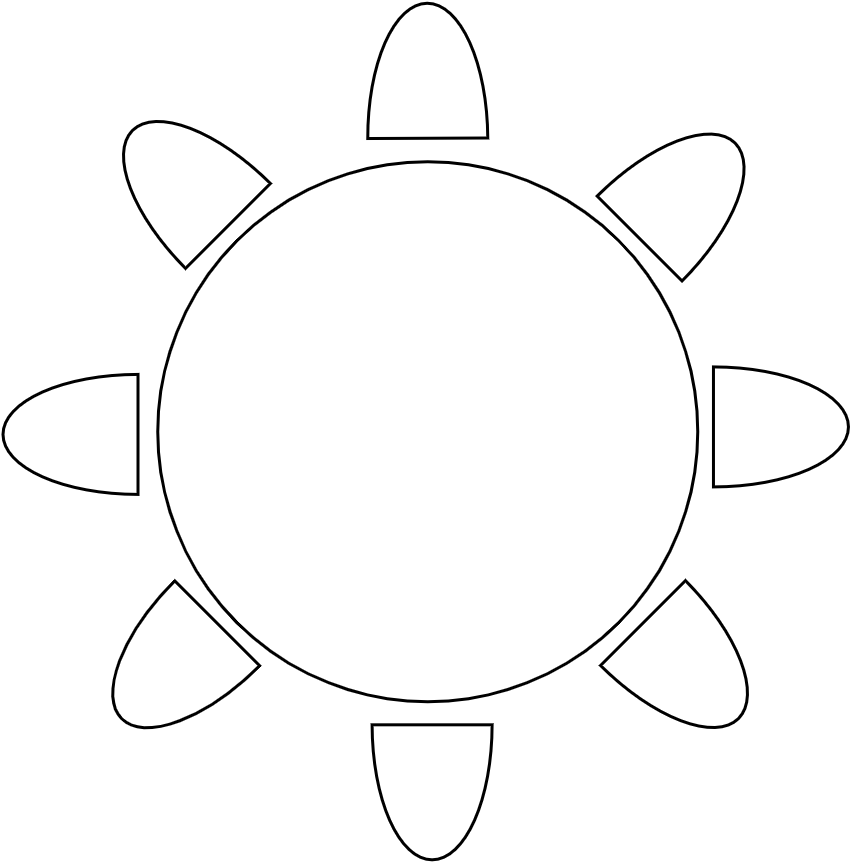 Table 8 pers.180 X 180 cm