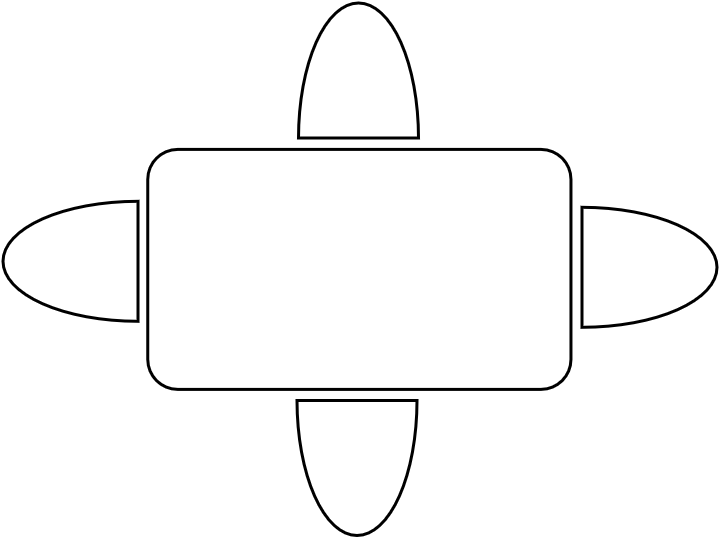 Table 4 pers  180 x 80 cm