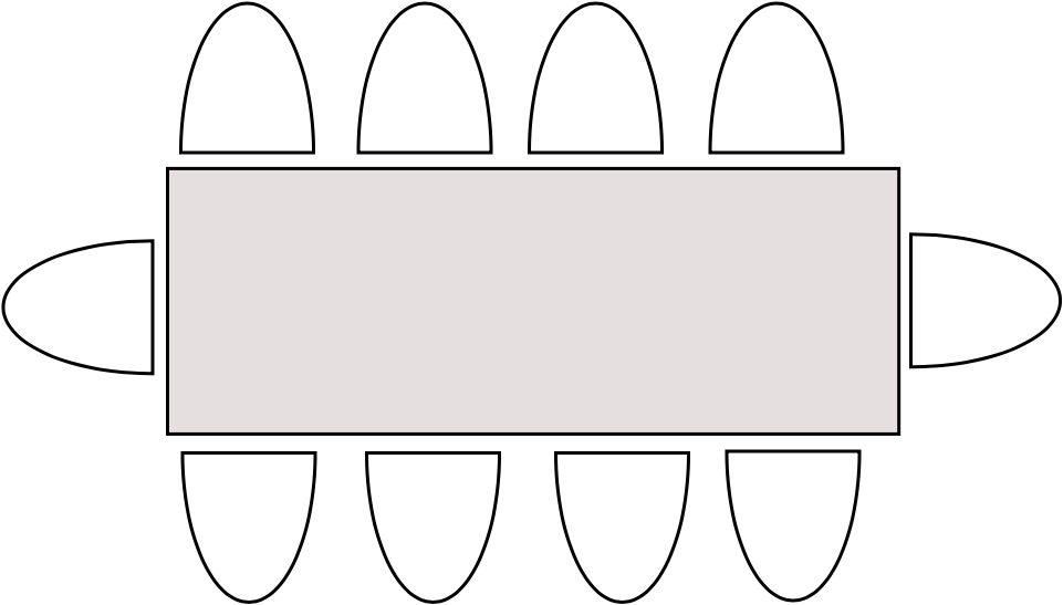 Table 10 pers  180 x 80 cm