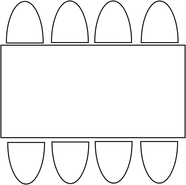 Table 8 pers  200 x 100 cm