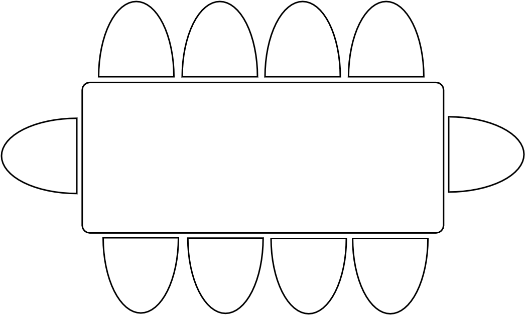 Table 8 - 10 pers  240 x 100 cm