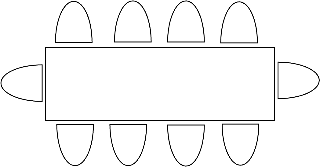 Table 10 pers  250 x 100 cm