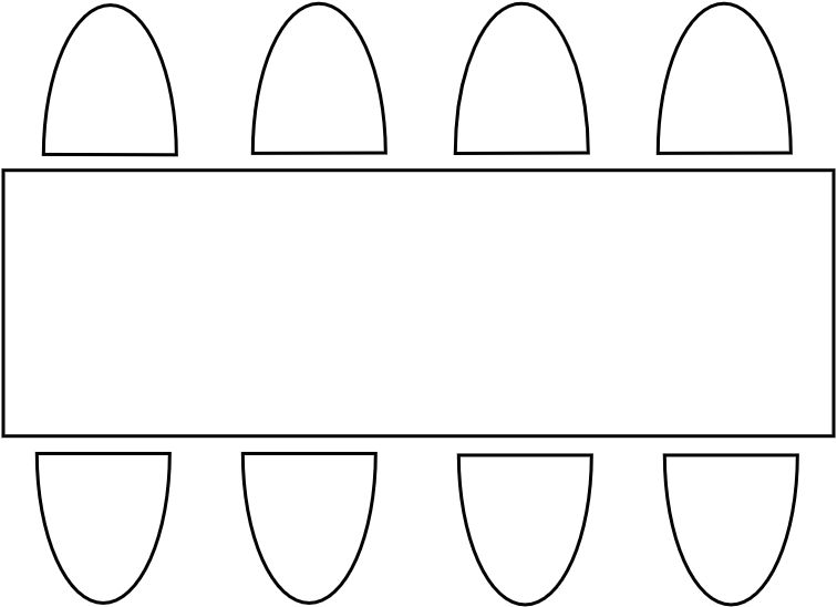 Table 8 - 10  pers. 80 x 250 cm