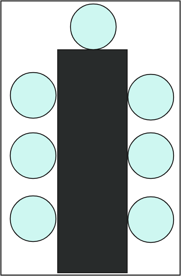 Table 8 pieds 7 personnes