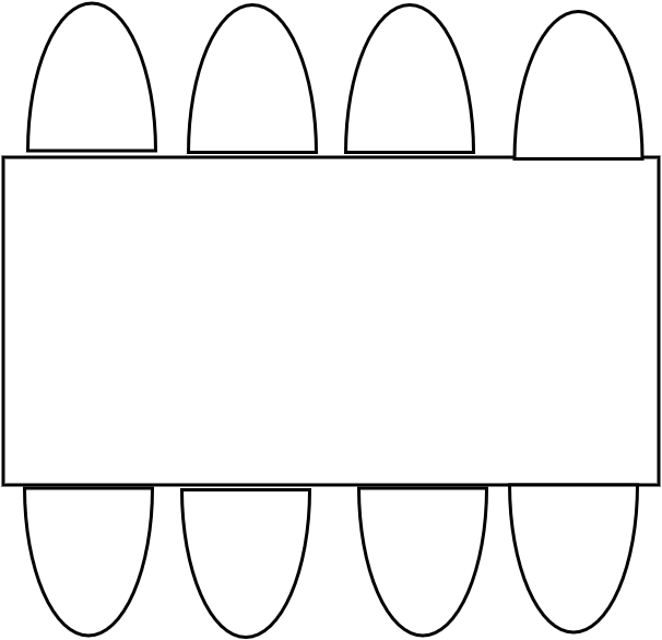 TABLE RECTANGLE 8 PERS SS BOUT
