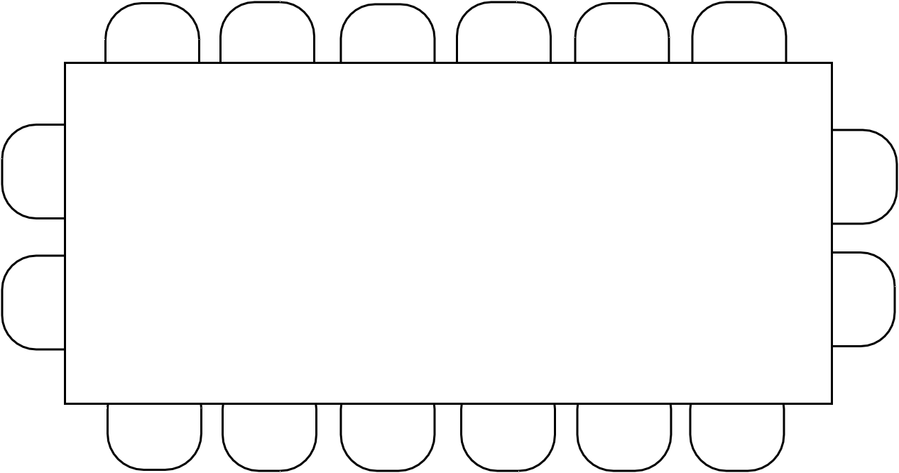 Table de réunion 16 à 18 pers.