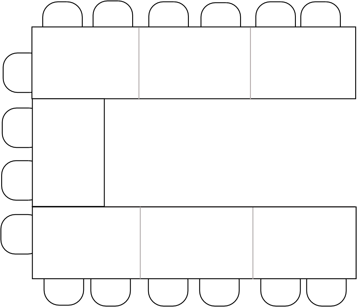 Table de réunion modulable 16 pers. mini