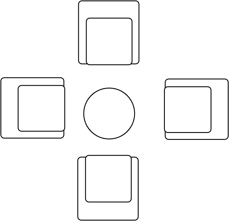 Table ronde + 4 fauteuils