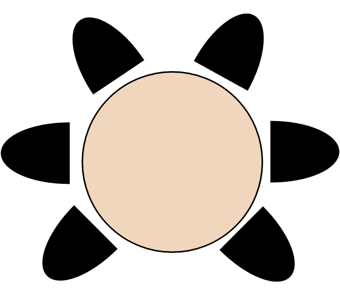 Table Ronde 6 pers 120 cm