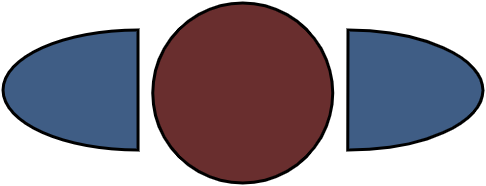 Table ronde 2 pers. 60 x 60 cm