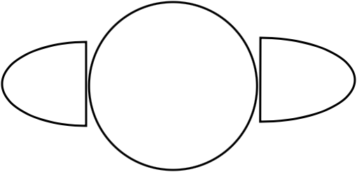 Table ronde 2 pers. 60 x 60 cm