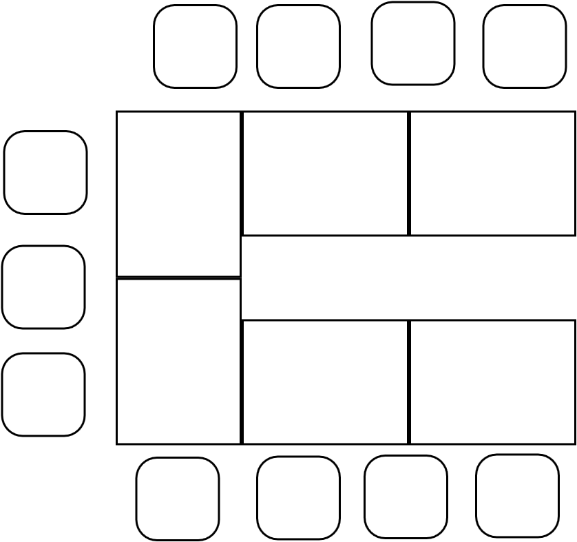 Tables modulables 12 personnes