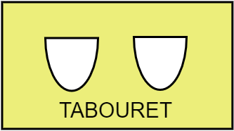TABOURET 2 PLACES