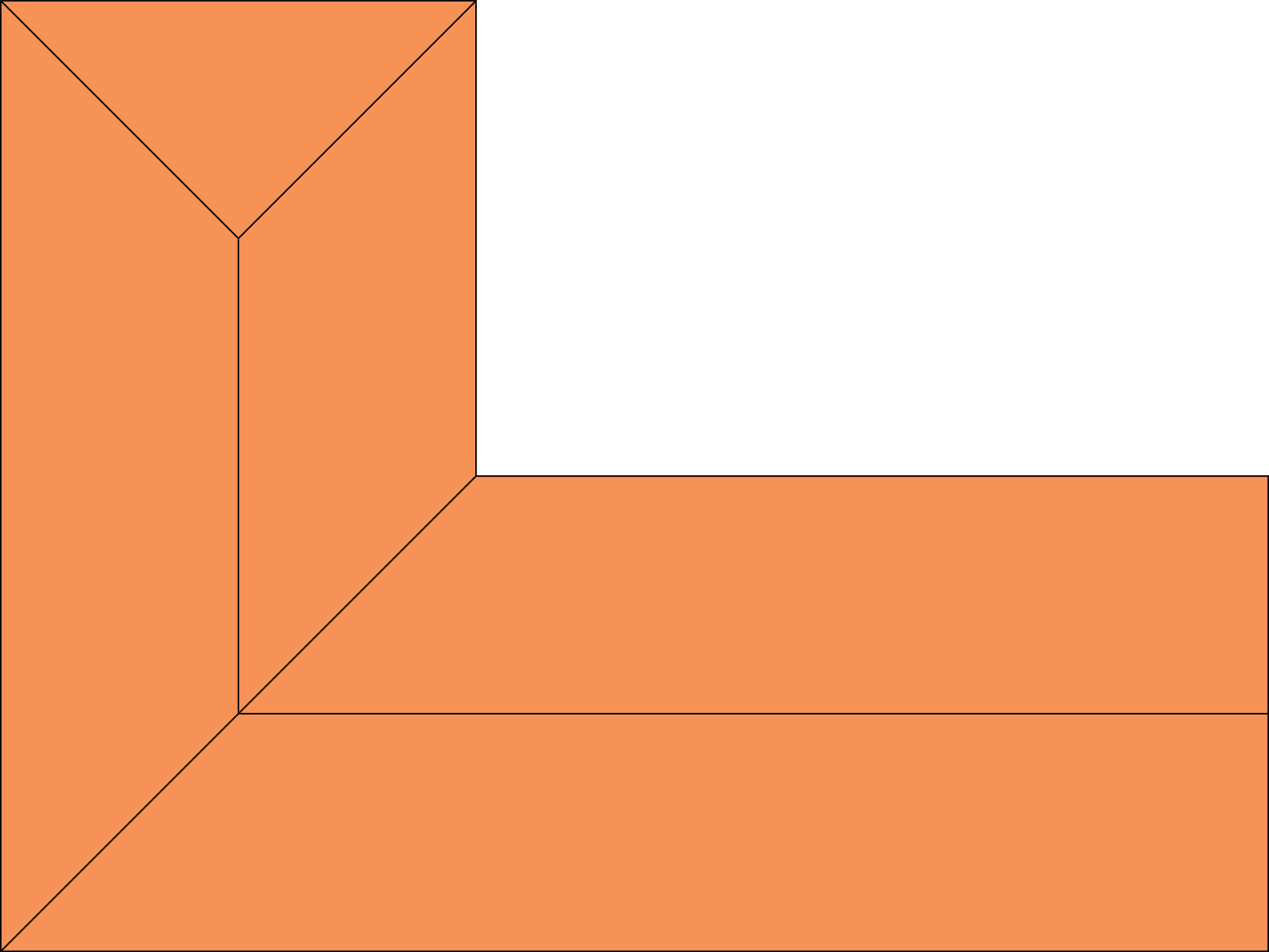 5-sided L-shaped high roof