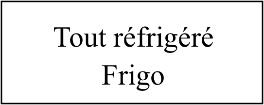 Tout réfrigéré frigo