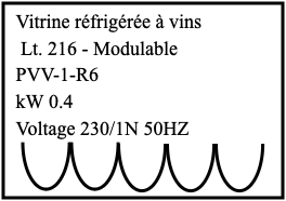 Vitrine réfrigérée à vins  Lt. 216 - Modulable PVV-1-R6