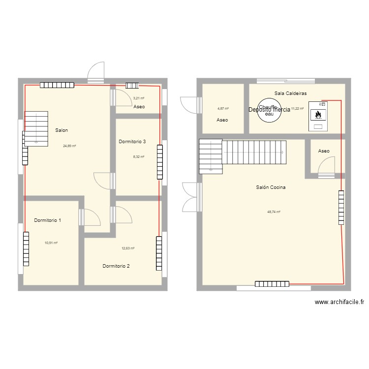 Beade. Plan de 0 pièce et 0 m2