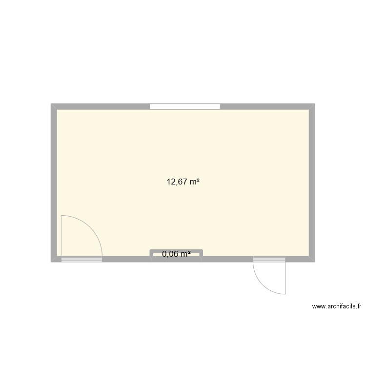 Bedroom. Plan de 2 pièces et 13 m2