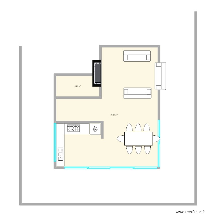 Casa Pomo borrador 2. Plan de 2 pièces et 78 m2