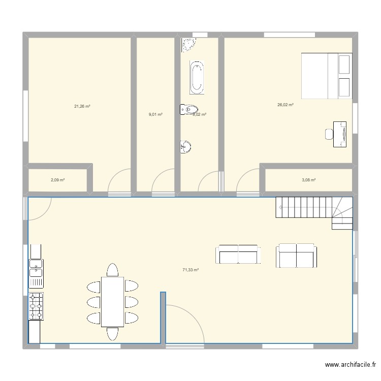 mi casa. Plan de 0 pièce et 0 m2