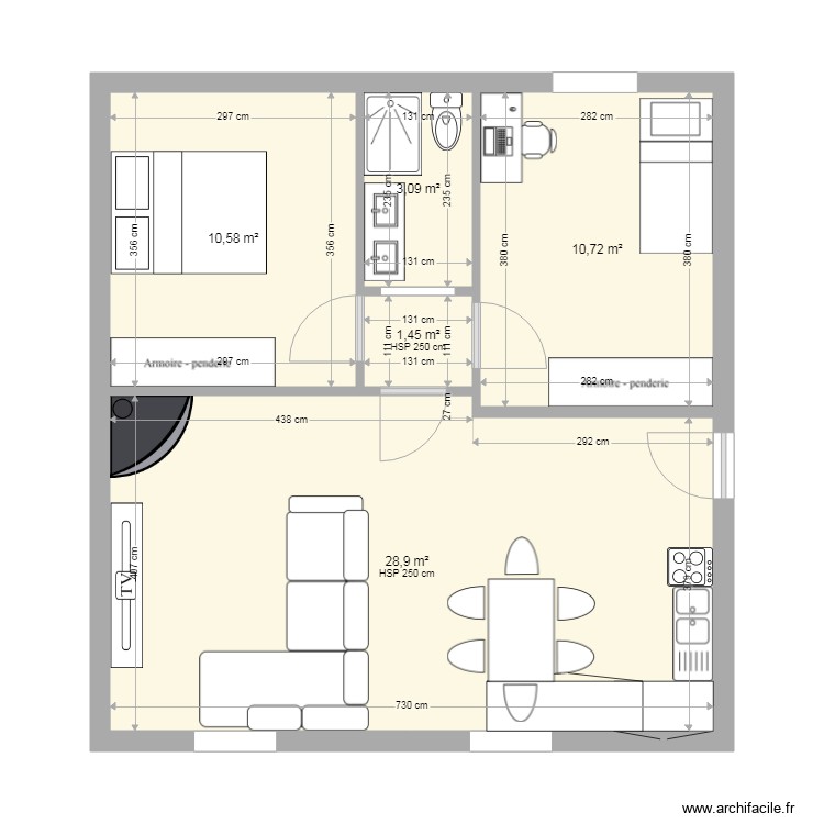 plano 2hab  amueblado. Plan de 0 pièce et 0 m2