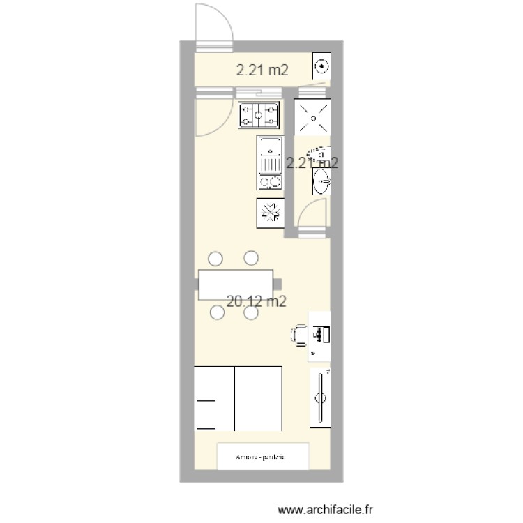 kitnet. Plan de 0 pièce et 0 m2
