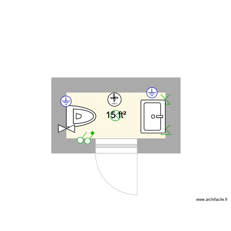 half bath CA USA. Plan de 0 pièce et 0 m2