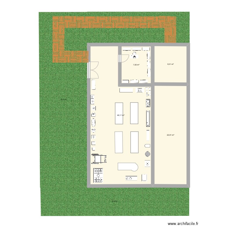 Taller de alimentos. Plan de 0 pièce et 0 m2