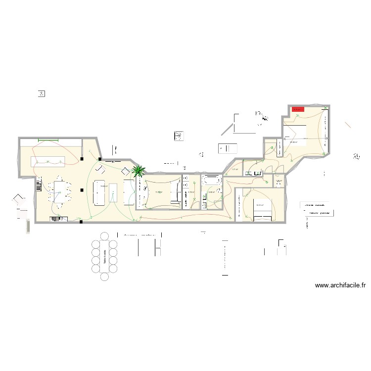 ferraz 54 cama principal invertida luces techo florin. Plan de 0 pièce et 0 m2