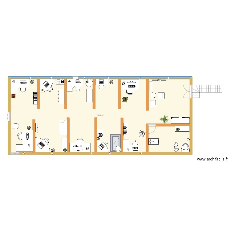 10 oficinas. Plan de 0 pièce et 0 m2