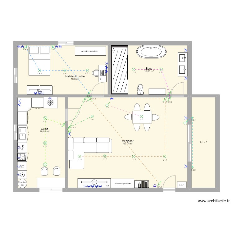 1 plano. Plan de 0 pièce et 0 m2