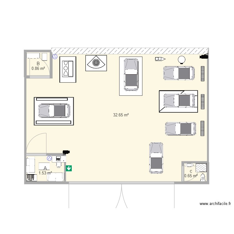 taller. Plan de 0 pièce et 0 m2