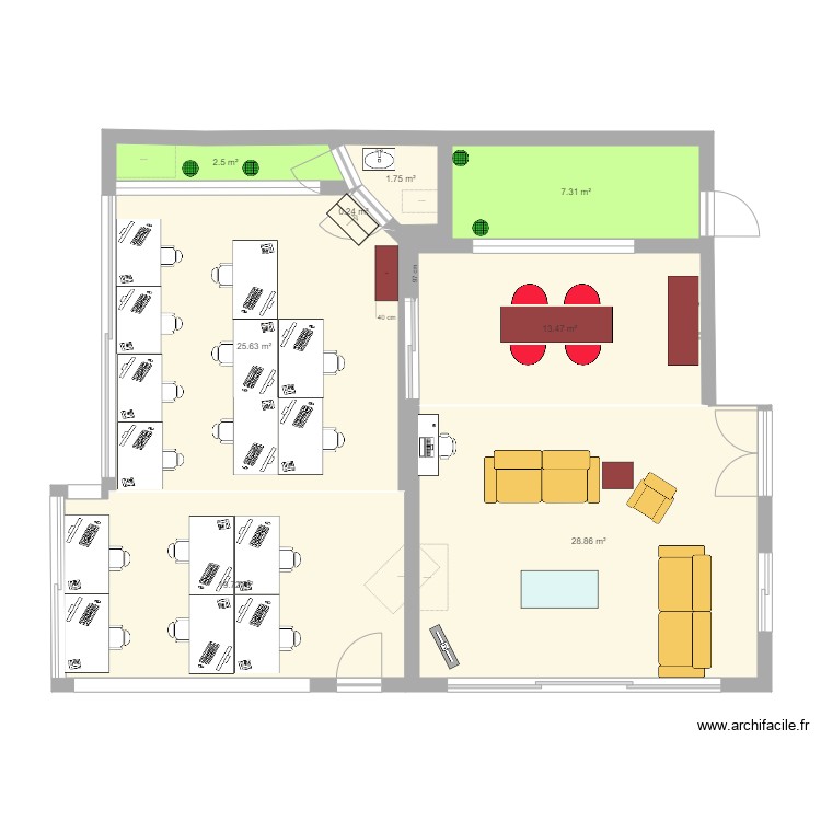 coworking1. Plan de 0 pièce et 0 m2