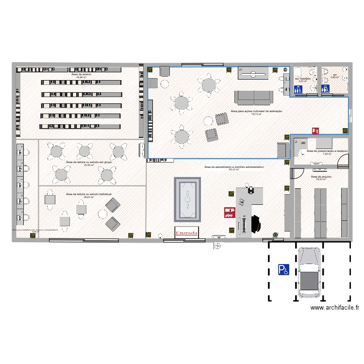 Biblioteca. Plan de 0 pièce et 0 m2