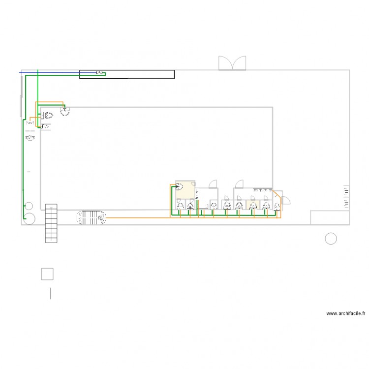 evacuation et alimentation. Plan de 0 pièce et 0 m2