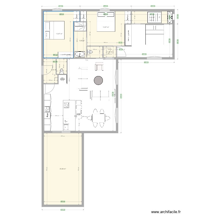 evi Barjac 2BADKAMERS garage voorzijde. Plan de 0 pièce et 0 m2