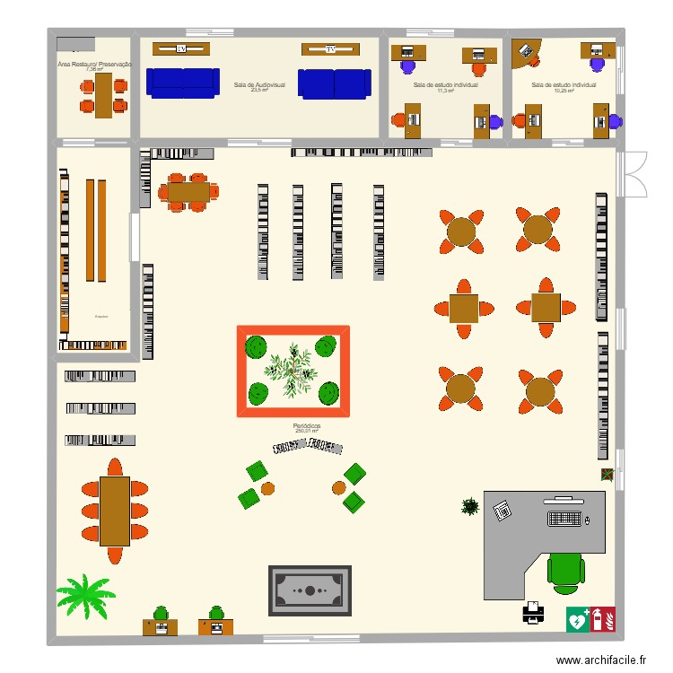 Biblioteca. Plan de 0 pièce et 0 m2