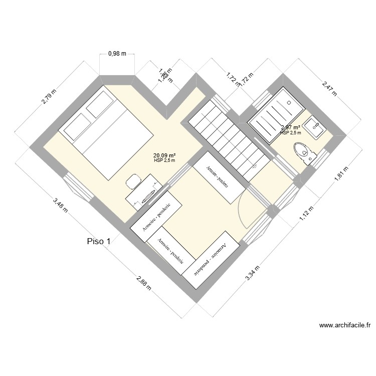 Casa Gaula_BBB_Piso_1. Plan de 0 pièce et 0 m2