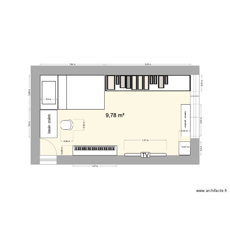 Plan de chambre. Plan de 0 pièce et 0 m2
