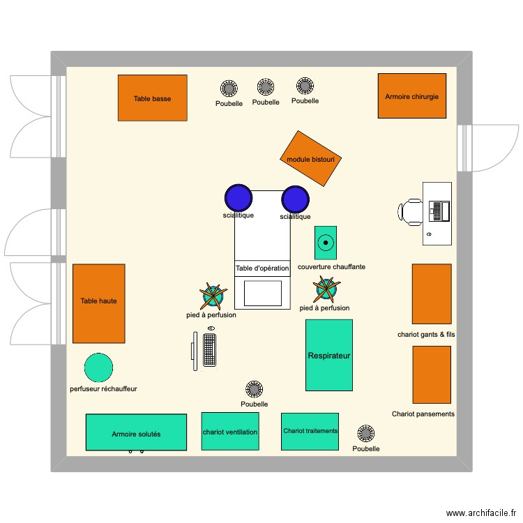 bloc opératoire . Plan de 0 pièce et 0 m2