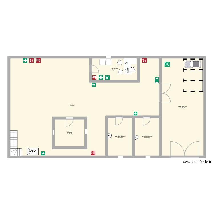 Treball superficie IPO_HuelvaTerraza. Plan de 6 pièces et 234 m2