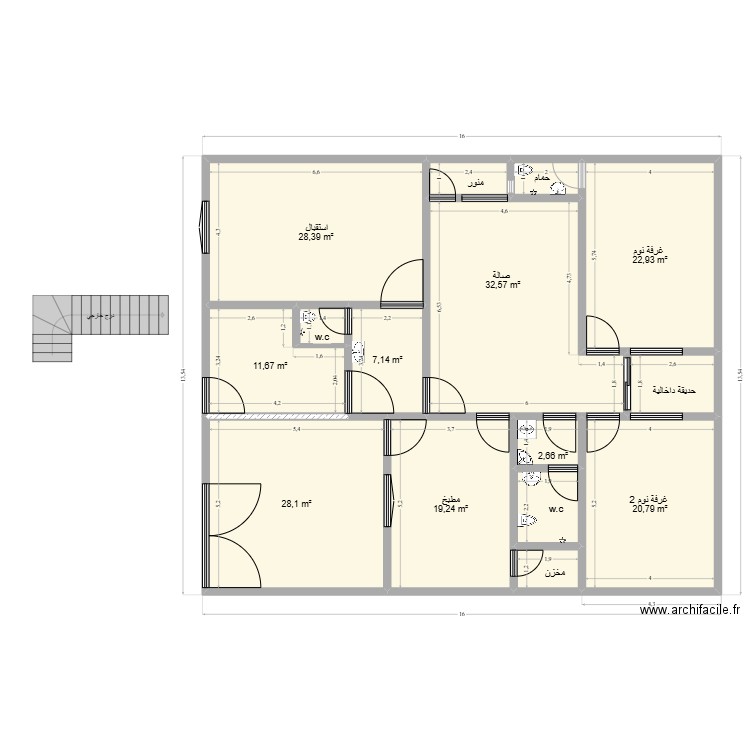 منزل 12.64*16. Plan de 0 pièce et 0 m2