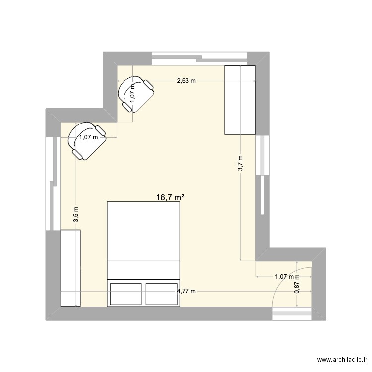 MA ROOOOOM. Plan de 1 pièce et 17 m2